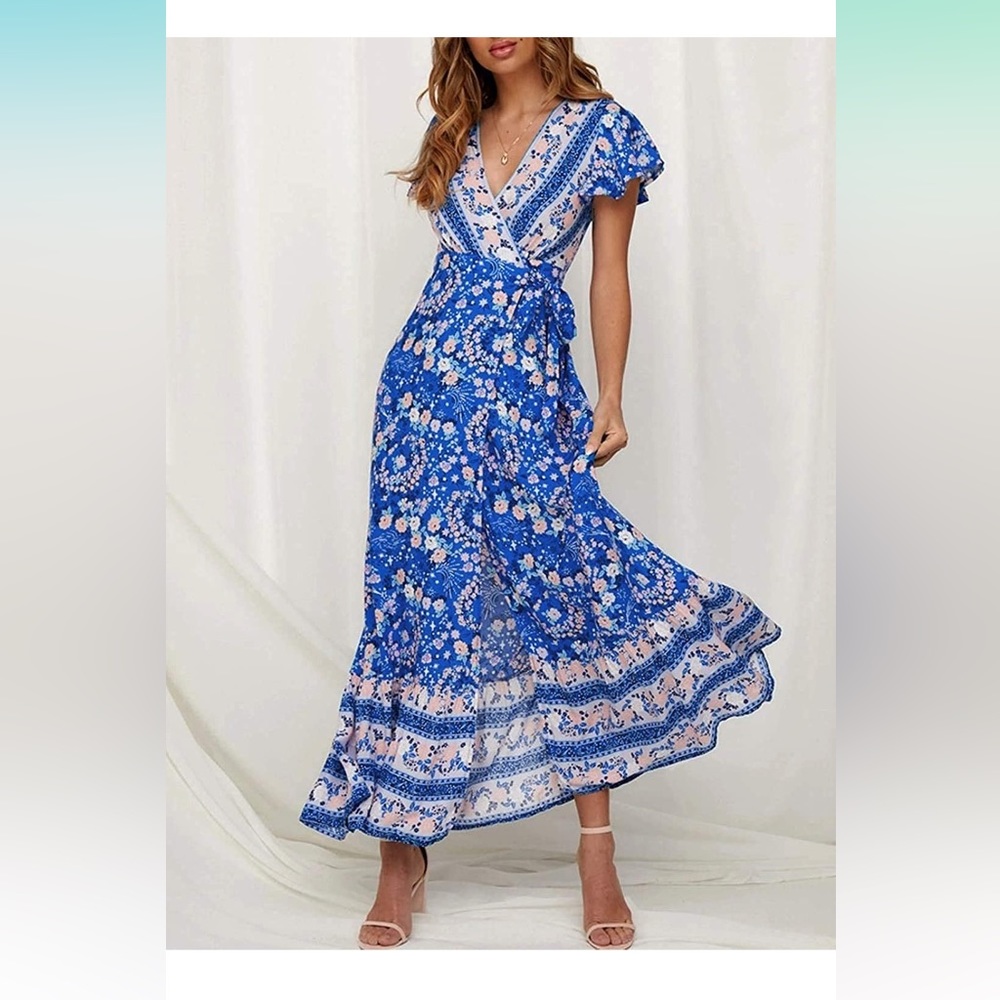 Patterned Wrap Dress